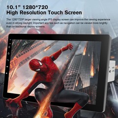 10.1″ Rotatable Touch Screen Car Stereo Single Din – Android 10.1-inch, black