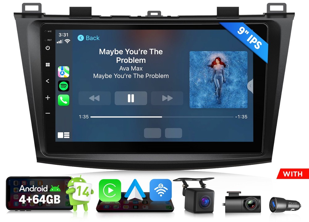 Eonon M3BLX7A Android 14 4+64 9″For 2010-2013 Mazda 3 Car Stereo CarPlay+CAM+DVR