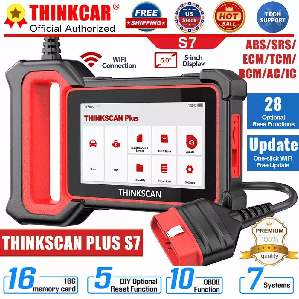 ThinkScan PLUS S7 OBD2 Scanner ABS/SRS/ECM/TCM/BCM/AC/IC Code Reader Diagnostic