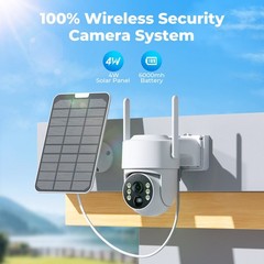 4MP 10CH Solar Powered Battery Wireless Security Camera System HDD Monitor Audio