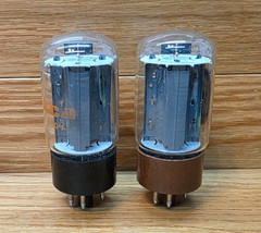 2- RCA 5881 6L6 Vacuum Tubes Tested Gray Plate