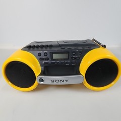 Sony CFD-980 ESP Sports Water Resistant Boombox CD Cassette AM/FM Yellow TESTED