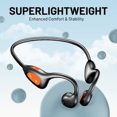 Bone Conduction Headphones Bluetooth 6.1 Wireless Headset Outdoor Sport Earbuds