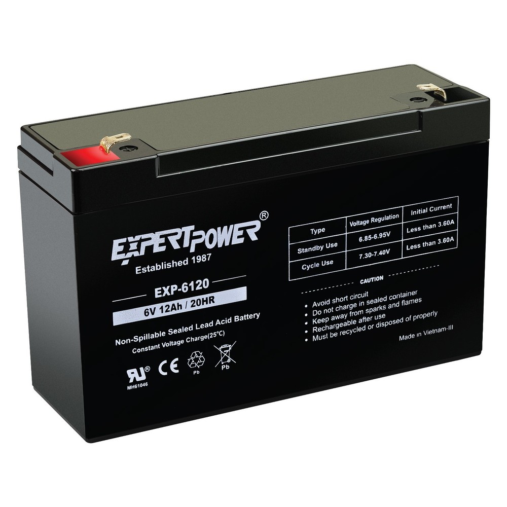 USED – ExpertPower 6V 12AH F1 AGM Rechargeable Battery TESTED