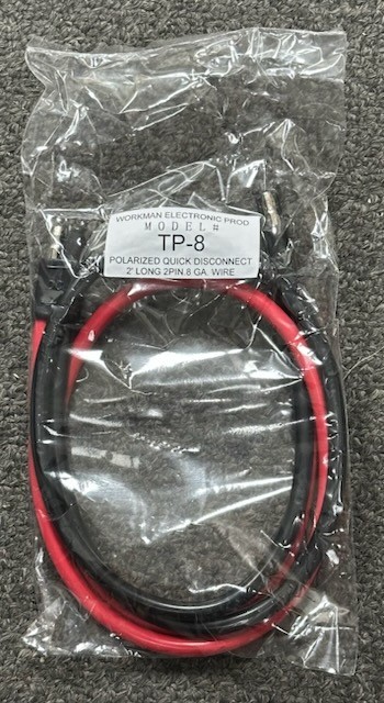 Workman TP-8 2-Pin 24″ 8 Gauge Polarized Quick Disconnect Power Cord Brand New