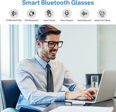 Lightweight Waterproof Smart Glasses with Open-Ear Speakers and Touch Control