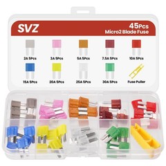 45Pcs Micro2 Automotive Blade Fuses 32V Assortment Kit 2A 3A 5A 30A