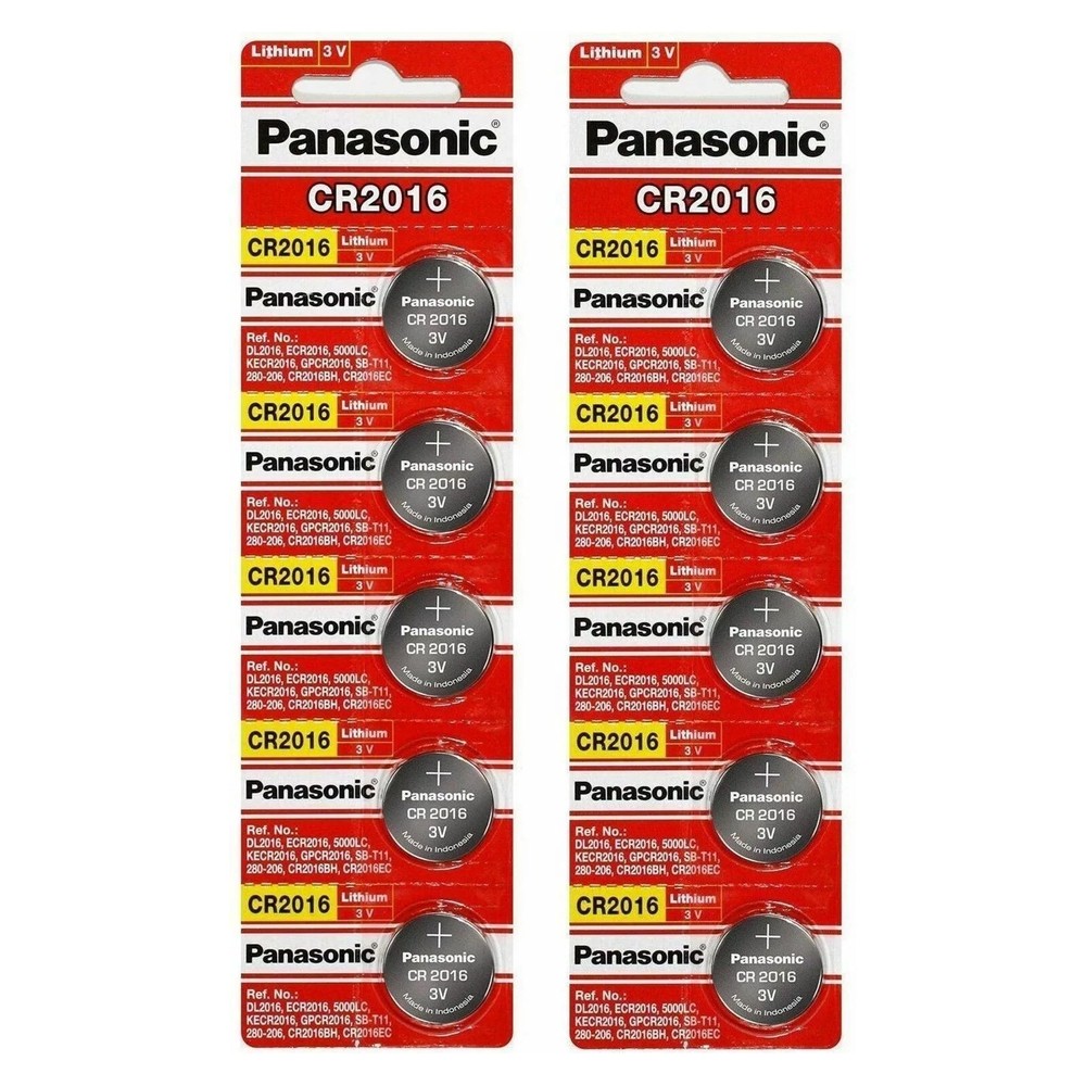 10 x PANASONIC CR 2016 CR2016 CR-2016 LITHIUM COIN CELL Button Battery Exp 2035