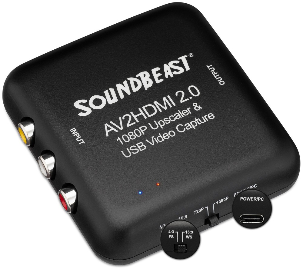 SoundBeast AV2HDMI 2.0 Upscaler + USB Video Capture Device, Used Tested Working