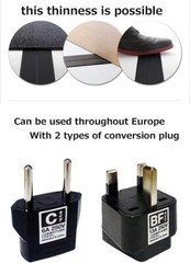 Thinnest 0.9mm power flat cord in the world 50cm white from JAPAN [go4]