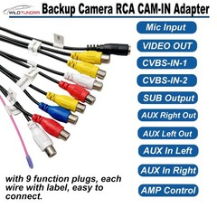20 Pin Backup Camera Harness Adapter for Android Car Stereo, Radio RCA Rear V…