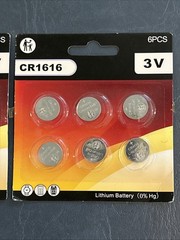 LOT of 24 LITHIUM 3V BATTERIES CR1616 NEW in PACKAGE EXPIRATION DATE 3/2030