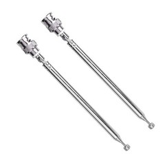 2pcs 7Section Telescopic BNC Antenna Accessories for Radio Scanner AM/FM/UHF/VHF