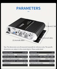 50W Car Audio Power Amplifier Hifi Stereo 2.1 Channel Bass Amp 12V Car Home