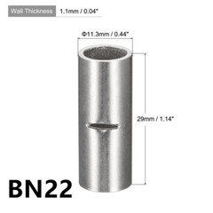 10-100Pcs 2-22 AWG Non-Insulated Copper butt Splice connectors terminal barrel