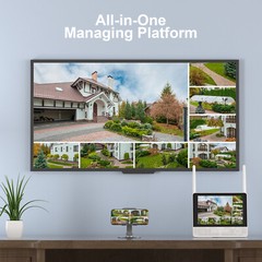 ANRAN 5MP IP Security Camera System CCTV 360° PTZ WiFi 12″ Monitor 2TB 8Cams Kit