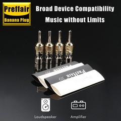 4PCS Brass Rhodium Plated Hi-end Audio Banana Plug Solder Locking Male Connector