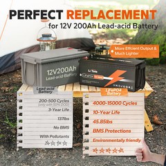 LiTime 12V 200Ah 300Ah 400Ah LiFePO4 Lithium Battery for RV Off-Grid Solar