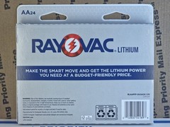 Rayovac Lithium AA Batteries 24-Pack – 1.5 Volt Double A (RLAAPFP-24) Exp:12/45