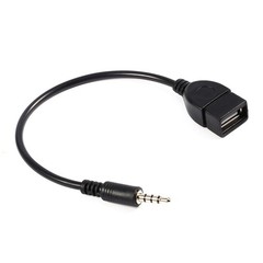 EIMSOAH 3.5mm Male Audio AUX Jack to USB 2.0 Type A Female OTG Cable, #100
