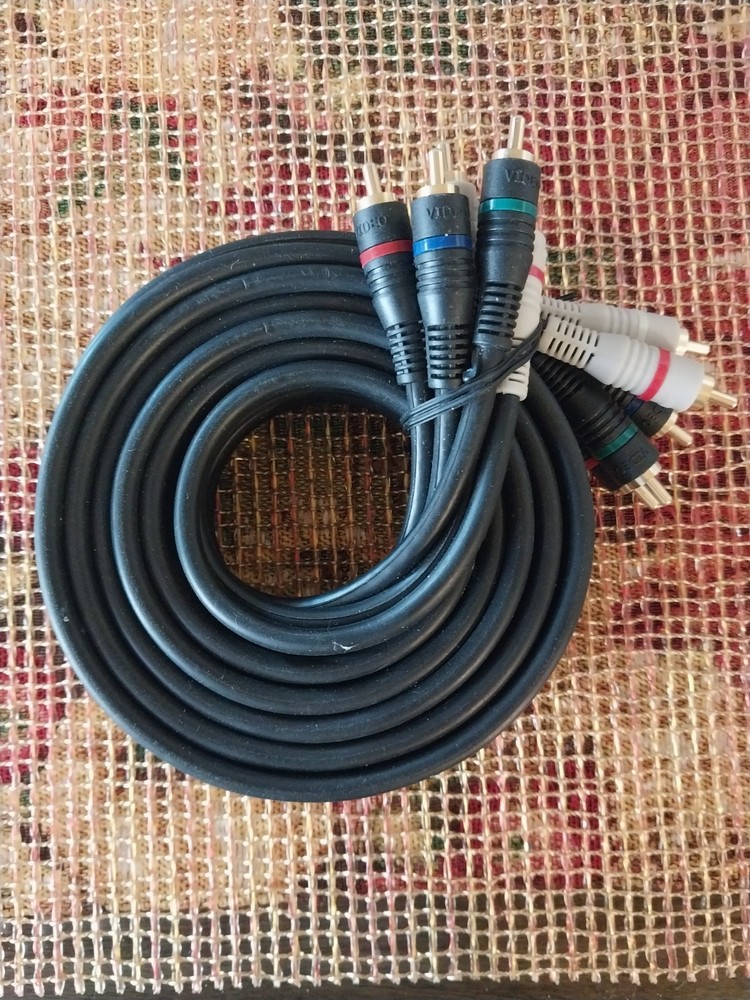 Audio Video 12ft Component Cable TV Cable, Black, 12′