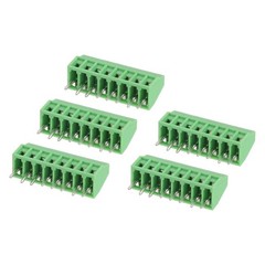 5 PCS Green 8Pin PCB Mount Screw Terminal Block Connector 2.54mm 0.1 Inch