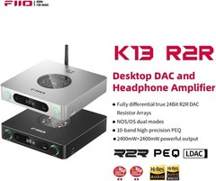 FiiO K13 R2R Desktop DAC & Headphone Amp, 24Bit DAC, Bluetooth Streaming (Black)
