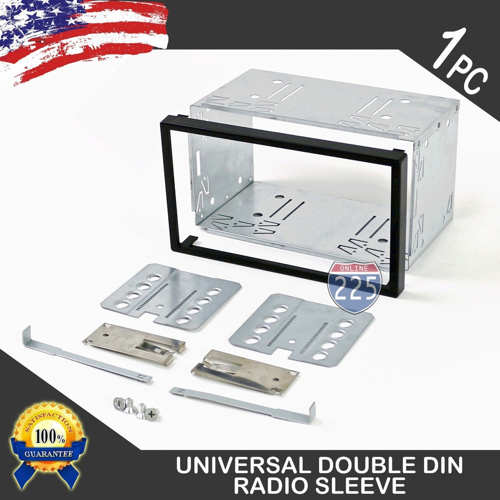 Universal Double DIN Car Stereo European Radio Sleeve Cage Mounting Kit 100mm US