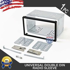 Universal Double DIN Car Stereo European Radio Sleeve Cage Mounting Kit 100mm US