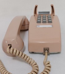 Western Electric rose beige 2554 touch tone wall phone, works