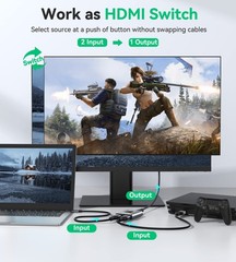 HDMI Switch 4k@60hz Splitter, GANA Aluminum Bidirectional Grey (No Cable)
