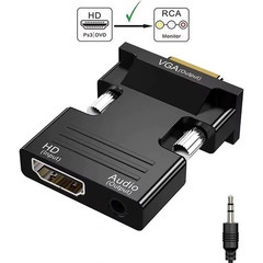 HDMI Female to VGA Male Converter with Audio Adapter for PC Laptop Xbox Monitor