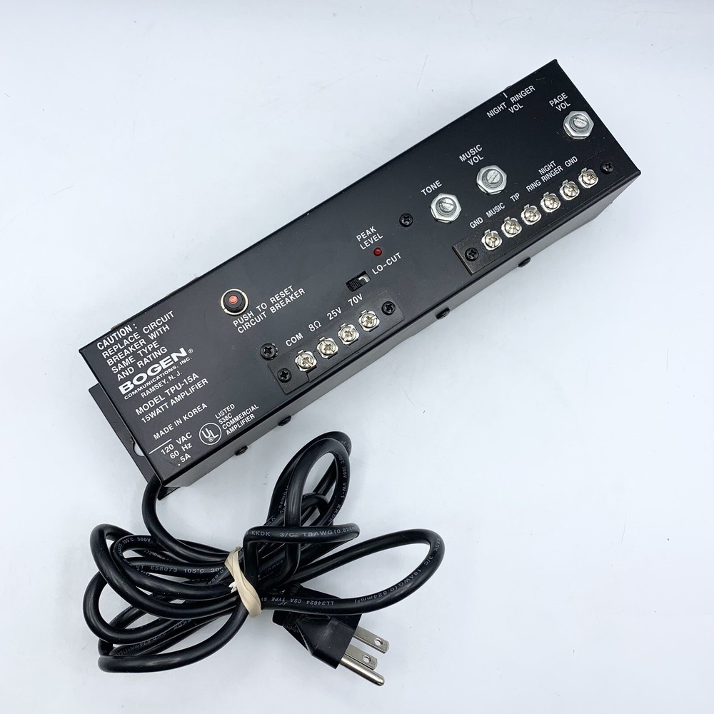 Bogen Communications TPU-15A 15 Watt Telephone Paging Amplifier NOT TESTED