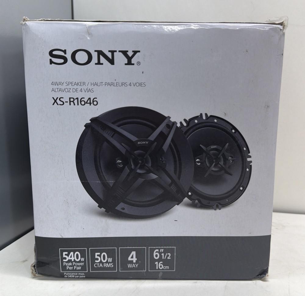 Sony XS-R1646 4-Way Coaxial Car Speakers 50W RMS/270W Peak 6.5″ x 6.5″ Pair