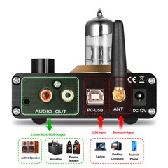 Mini Bluetooth 5.0 Tube Headphone Amplifier USB DAC Stereo Audio Preamp APTX-LL