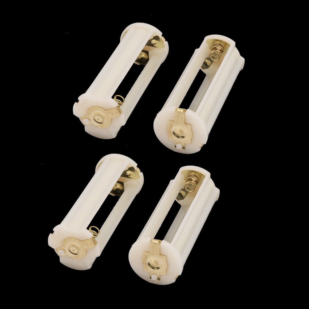 4 x Plastic Cylindrical Battery Holder Case Box for 3 x 1.5V AAA Batteries