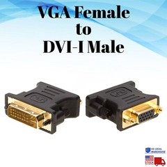 VGA (15-pin) Female to DVI-I Analog (24+5) Male Adapter Dual Link Connector Lot