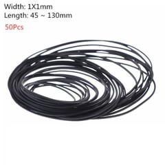 50PCS Rubber Drive Belt Kit for Cassette Player Recorder Repair Replacement New
