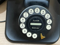 Grand Phone Black Retro Style Landline Push Button With Cords Tested and Works