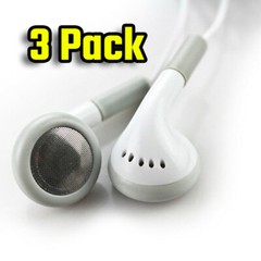 Pack of 3 – 3.5mm White In-Ear Earbuds / Earphones / Headphones