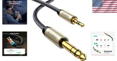 Durable 1/8 to 1/4 Guitar Stereo Cable – Braided with Gold-Plated Connectors