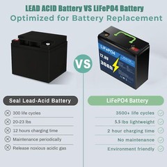 12V 30Ah LiFePO4 Rechargeable Lithium Battery BMS Deep cycles Fish Finder Boat