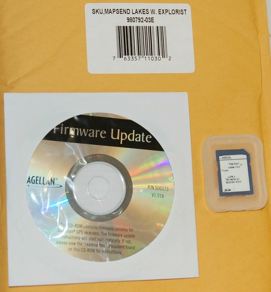 Magellan MapSend Lakes U.S.A. West Maps Pre-loaded SD Card eXplorist 400 500 600