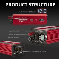 1000W Inverter for 6-in-1 Car Power Inverters,12v DC to 110v AC Converter