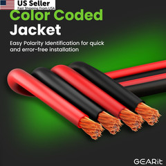 GEARit 10 Gauge Wire 200 Ft Total 10 AWG CCA Power Ground Cable Red Blck FROM US