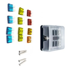 6Way Car Boot Power Distribution 12/24V Blade Fuse Holder Box Block Panel Board