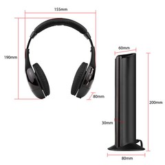 5 in 1 Wireless Cordless Headphones Headset with Mic for TV Watching Radio J4E3