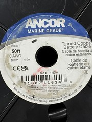 ANCOR 116005 1/0 BLACK – Battery Cable Marine Tinned Copper 50-Ft 50′ WIRE New