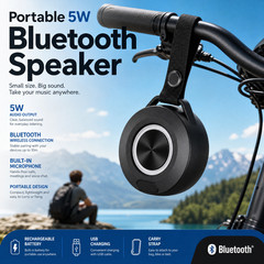 Portable Bluetooth Bike Speaker Wireless Stereo Outdoor Bicycle Speaker Black