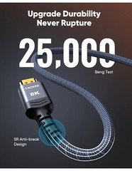 Highwings 8K 10K HDMI Cable 48Gbps 6.6FT/2M, Certified Ultra High Speed HDMI